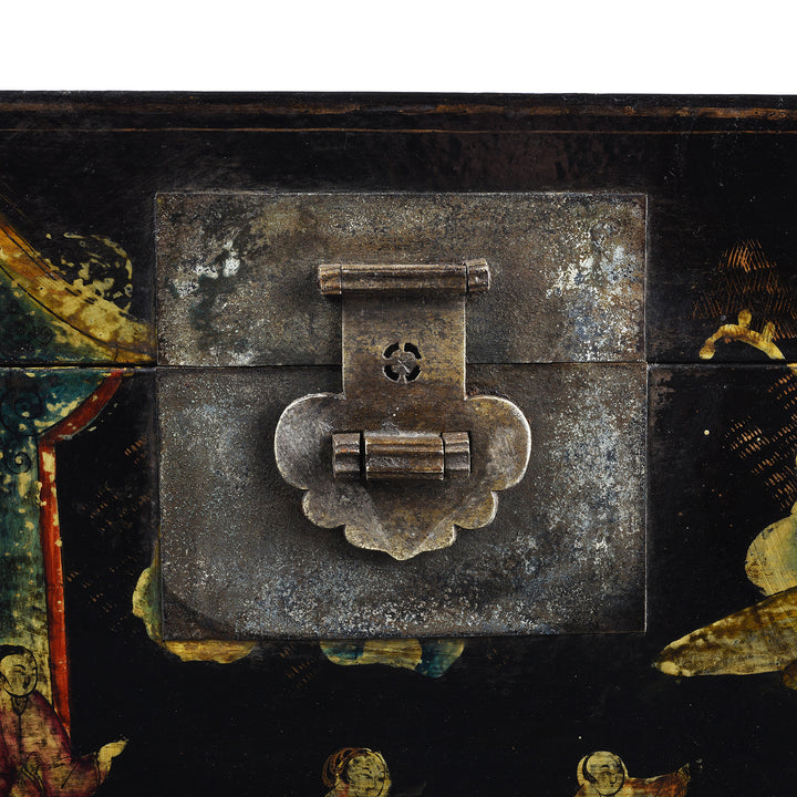Latch detail From Antique Chinese Painted Lacquer Box - Late 19th Century | Indigo Antiques