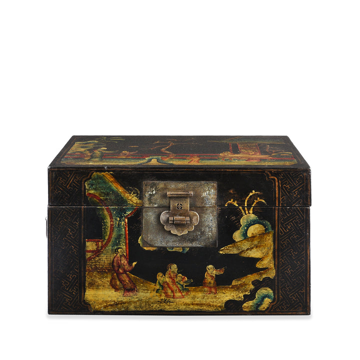 Antique Chinese Painted Lacquer Box - Late 19th Century | Indigo Antiques