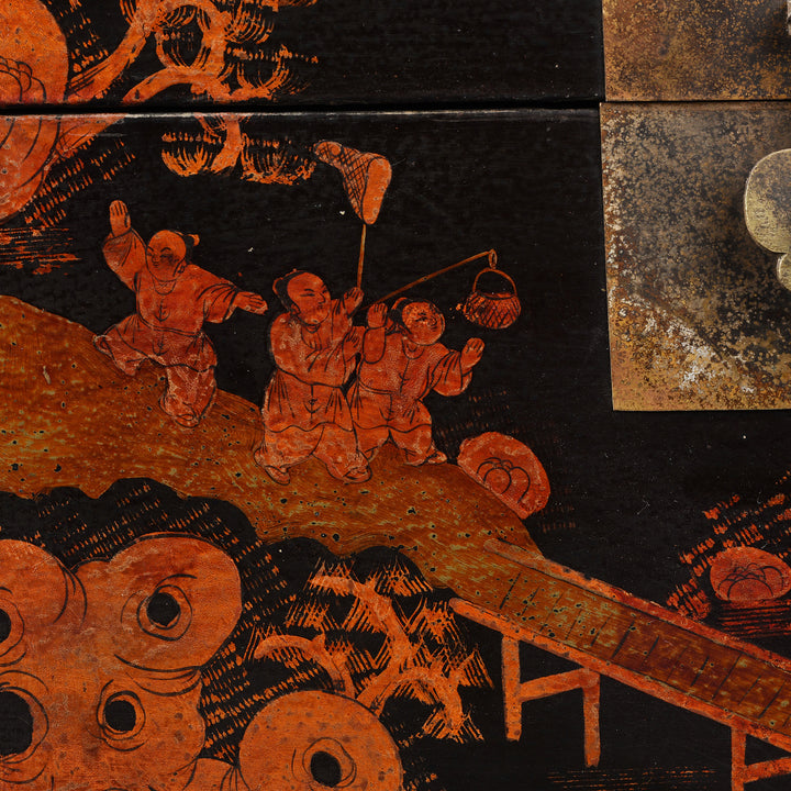 Chinese Painted Lacquer Box - Ca 1930