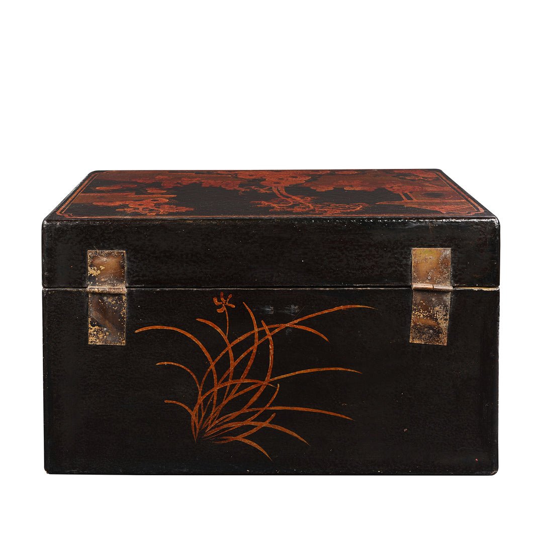 Back Of Antique Chinese Painted Lacquer Box - Late 19th Century | Indigo Antiques