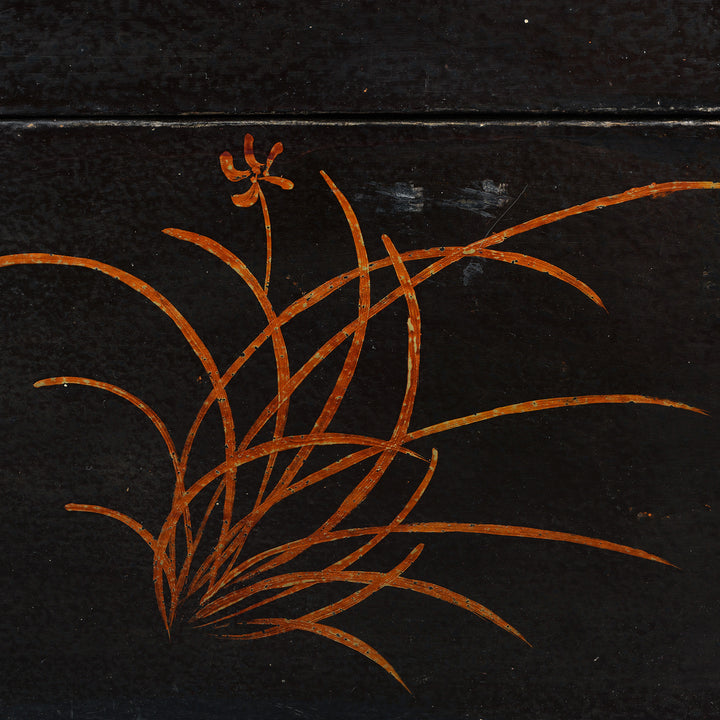 Paintwork Detail From Antique Chinese Painted Lacquer Box - Late 19th Century | Indigo Antiques