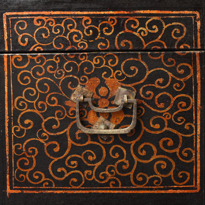 End View Of Antique Chinese Painted Lacquer Box - Late 19th Century | Indigo Antiques