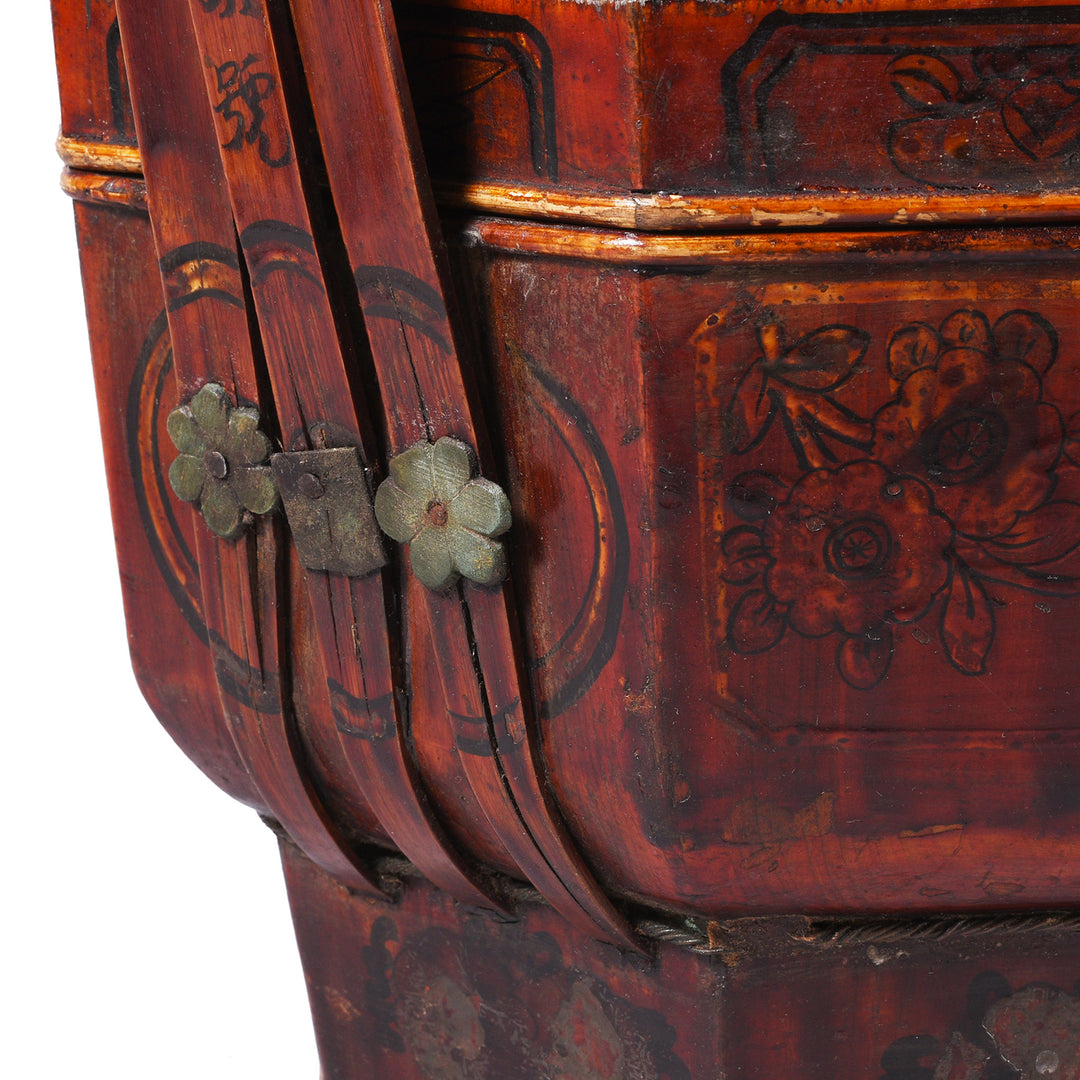 Detail From Antique Chinese Wedding Basket from South China | Indigo Antiques