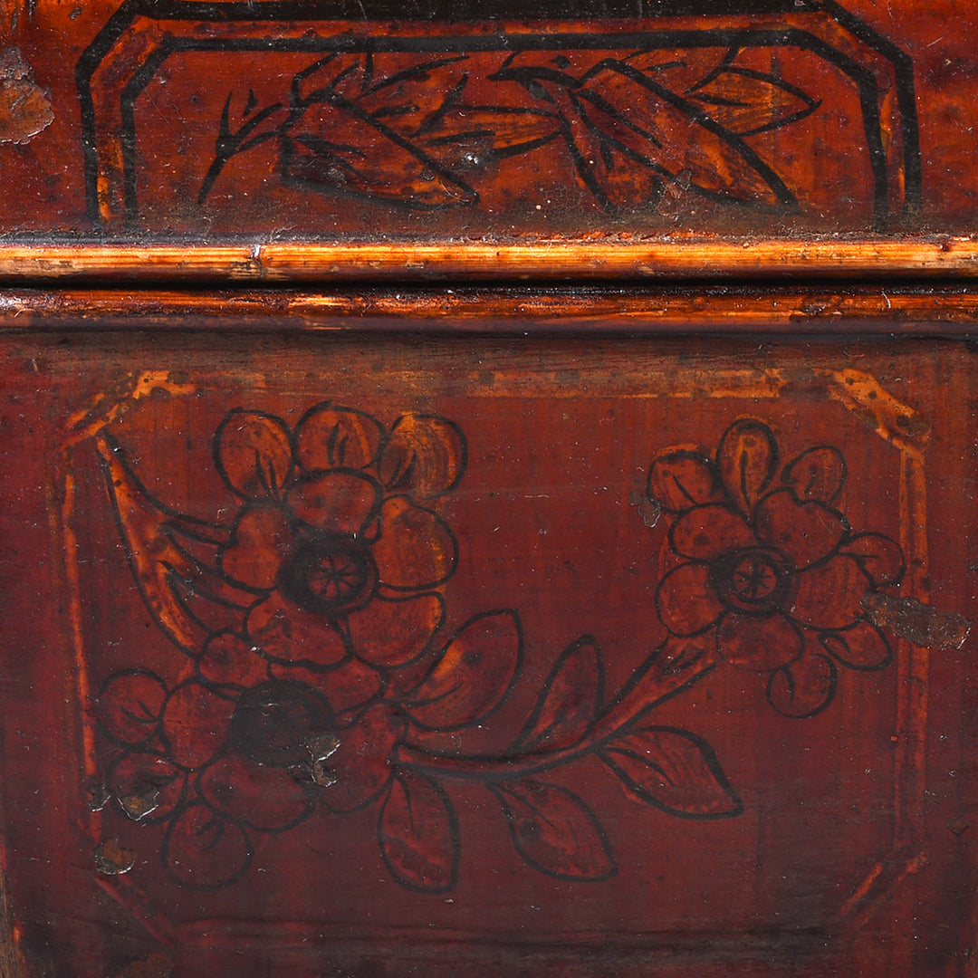 Paintwork Detail From Antique Chinese Wedding Basket from South China | Indigo Antiques