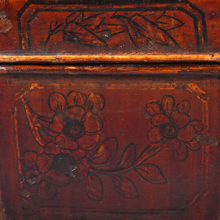 Paintwork Detail From Antique Chinese Wedding Basket from South China | Indigo Antiques