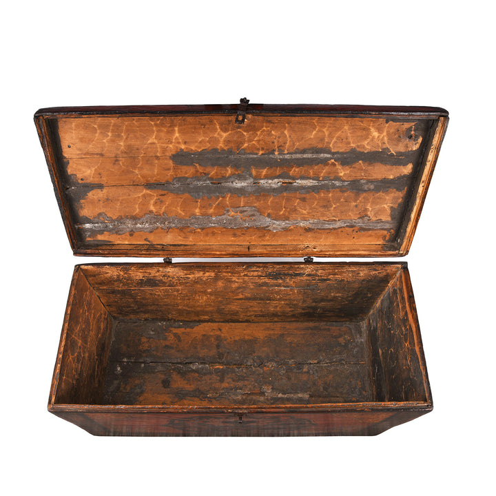 Open View Of Old Antique Painted Tibetan Chest | Indigo Antiques