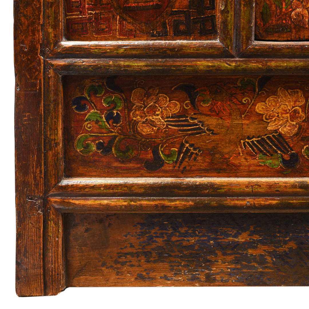 Paintwork Detail From Antique Tibetan Painted Altar Cabinet | Indigo Antiques
