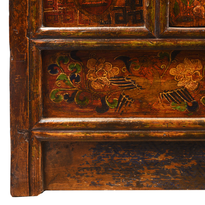 Paintwork Detail From Antique Tibetan Painted Altar Cabinet | Indigo Antiques