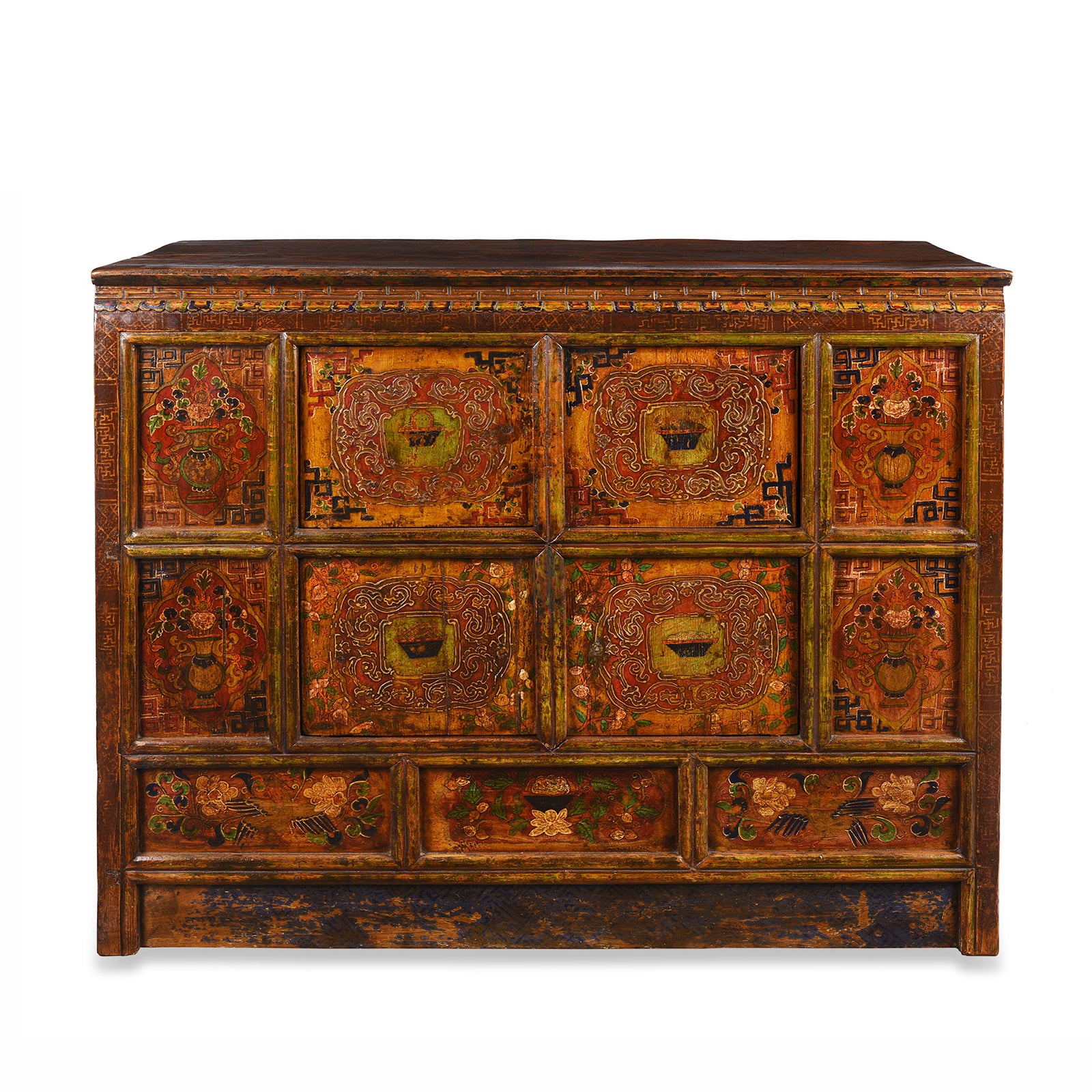 Antique Tibetan Painted Altar Cabinet | Indigo Antiques