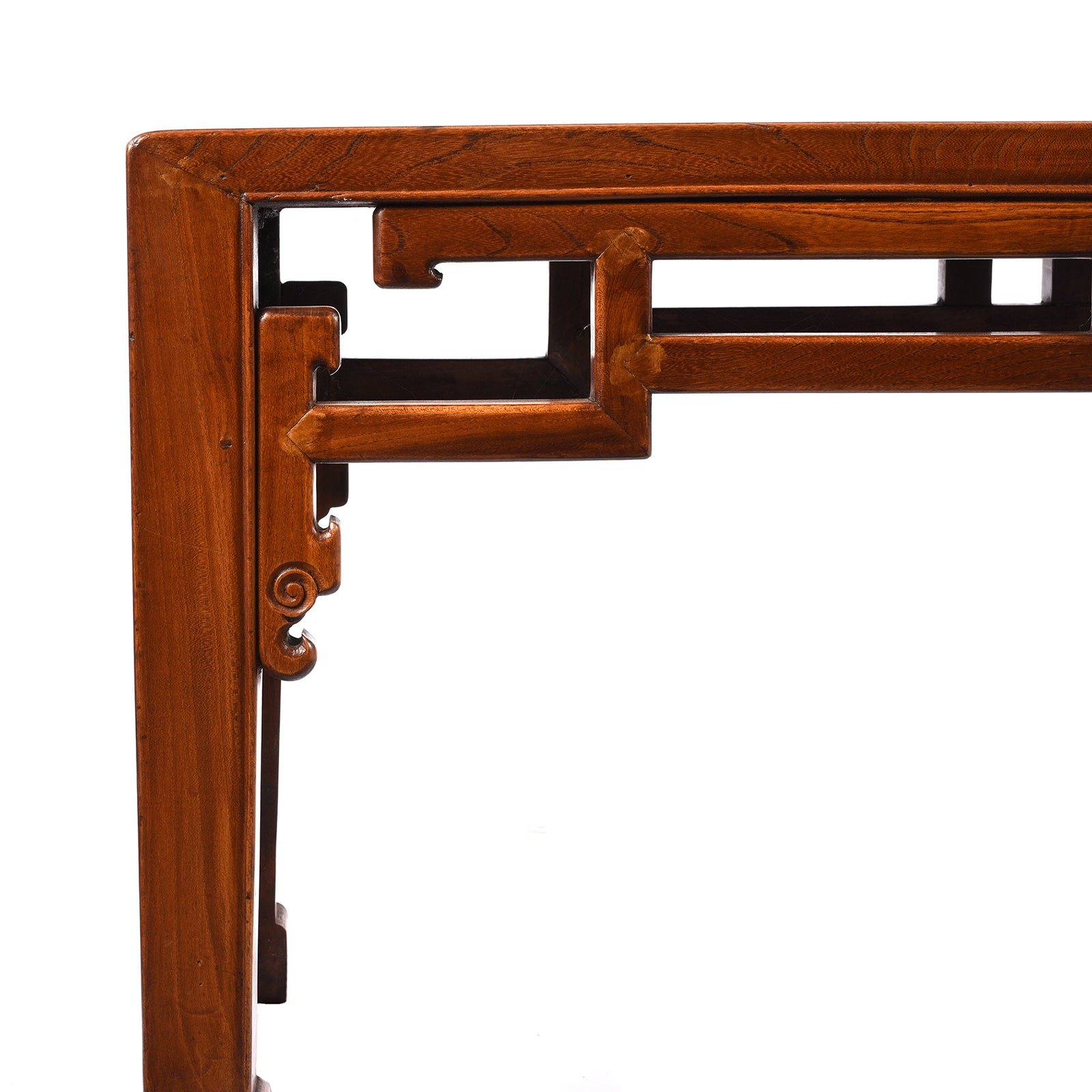 Antique Red Elm Bench From Jiangsu With Rattan Seat - 19th Century | Indigo Antiques