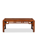 Red Elm Bench From Jiangsu With Rattan Seat - 19th Century