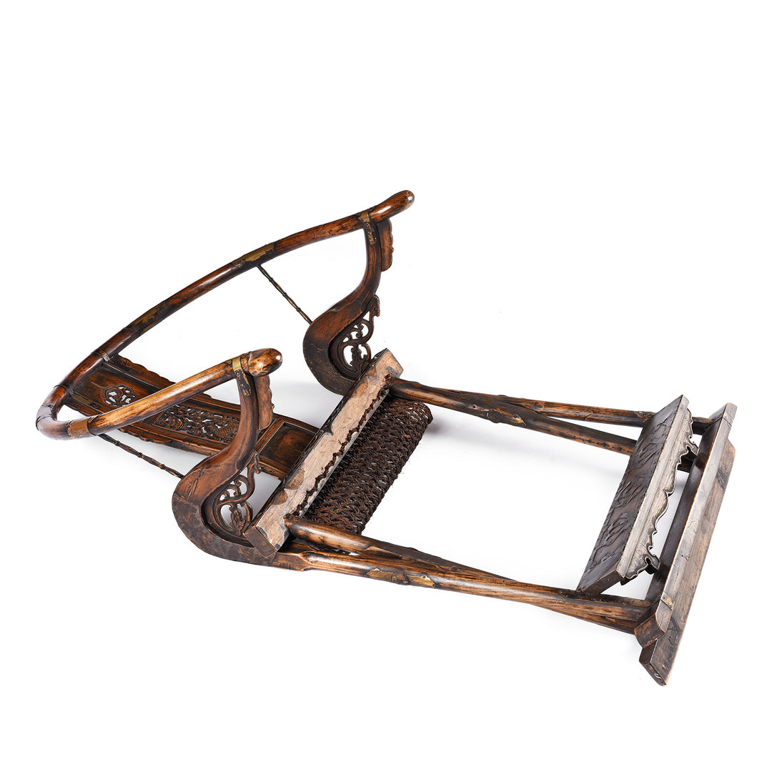 Folded View Of An Excellent 20thC Copy of a Folding Horseshoe Chair (Jiaoyi) | Indigo Antiques