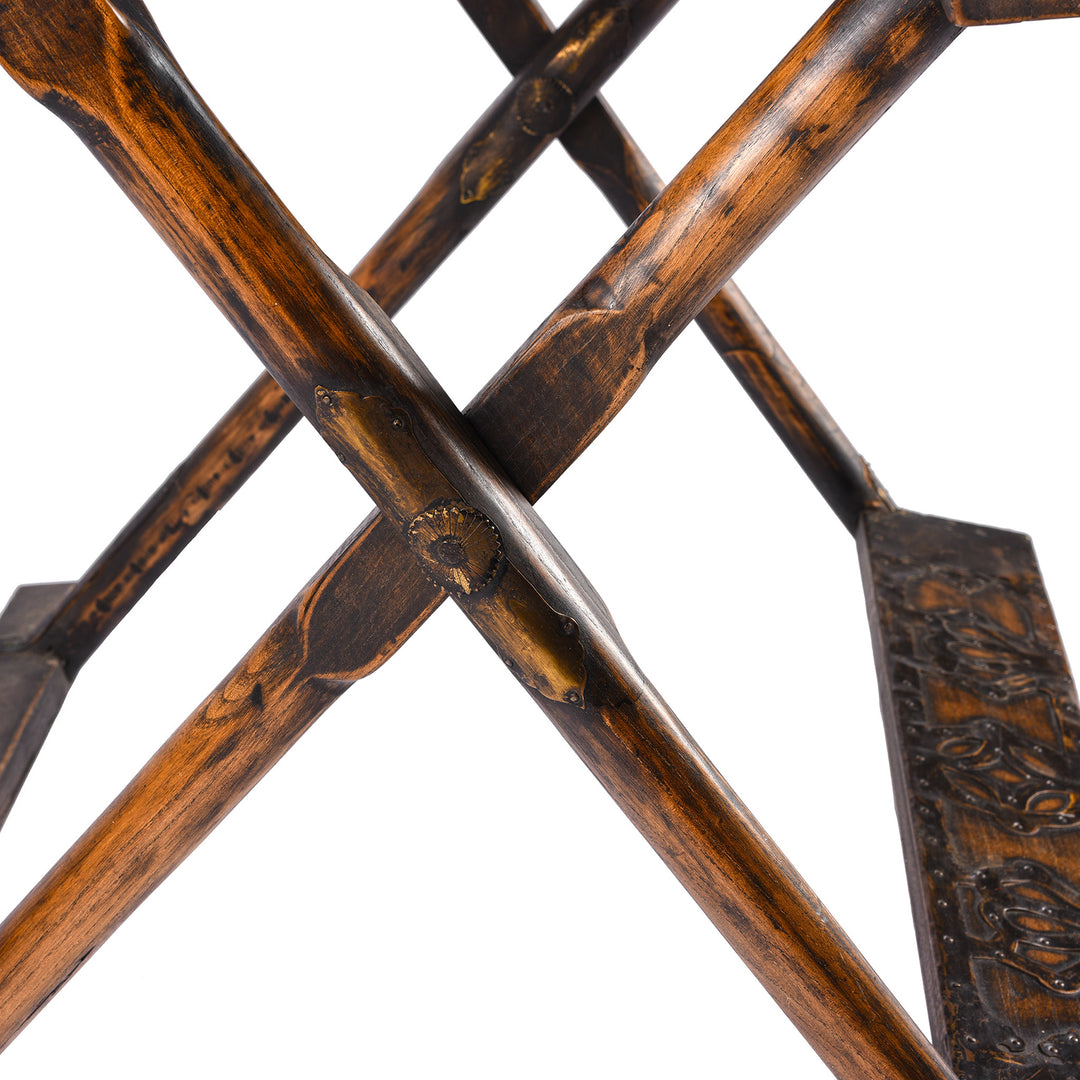 Detail From An Excellent 20thC Copy of a Folding Horseshoe Chair (Jiaoyi) | Indigo Antiques