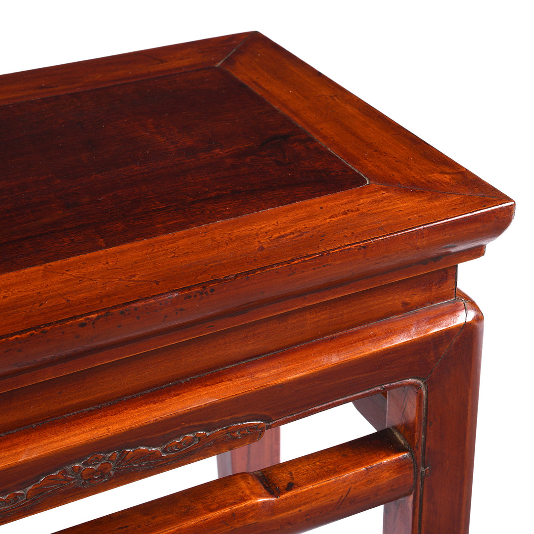 Corner Detail From Vintage Hardwood Low Table From Jiangsu | Indigo Antiques