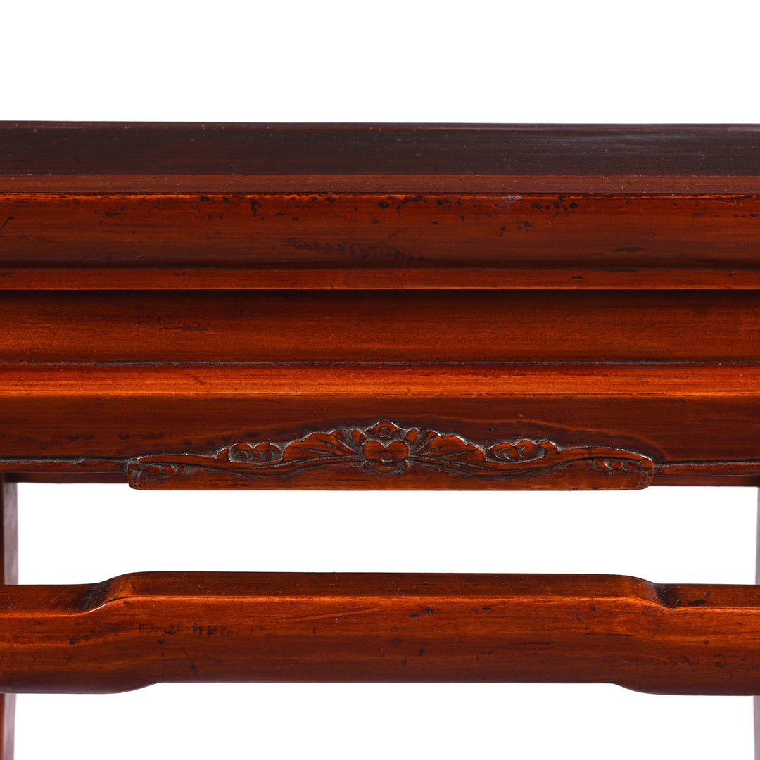 Carving Detail From Vintage Hardwood Low Table From Jiangsu | Indigo Antiques