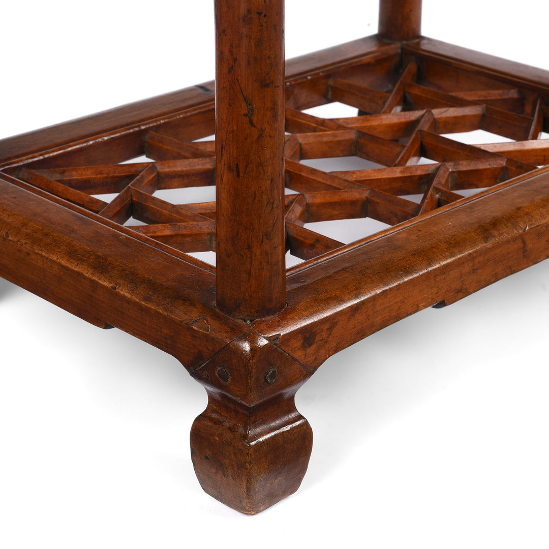 Leg Detail From Antique Red Elm & Cypress Low Table From Jiangsu | Indigo Antiques