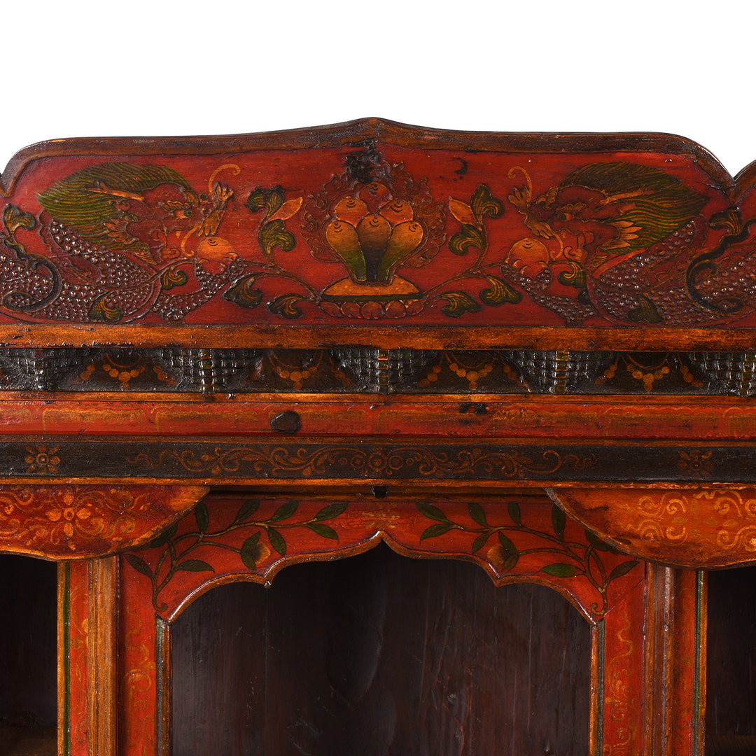 Painted Tibetan Altar Cabinet - 19th Century