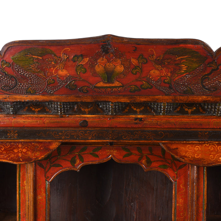 Painted Tibetan Altar Cabinet - 19th Century