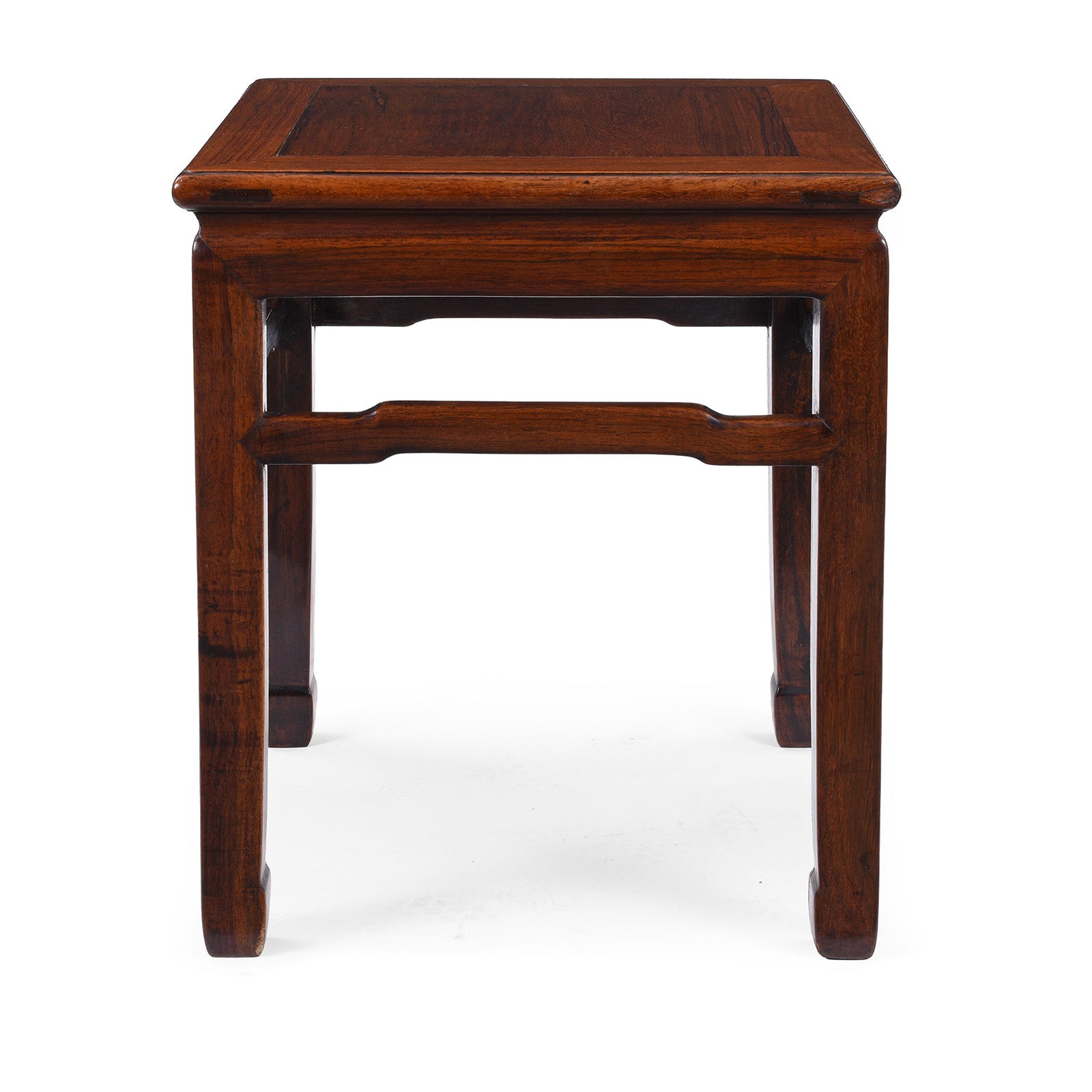 Chinese Huali Rosewood Side Table With Square Form And Rich Patina