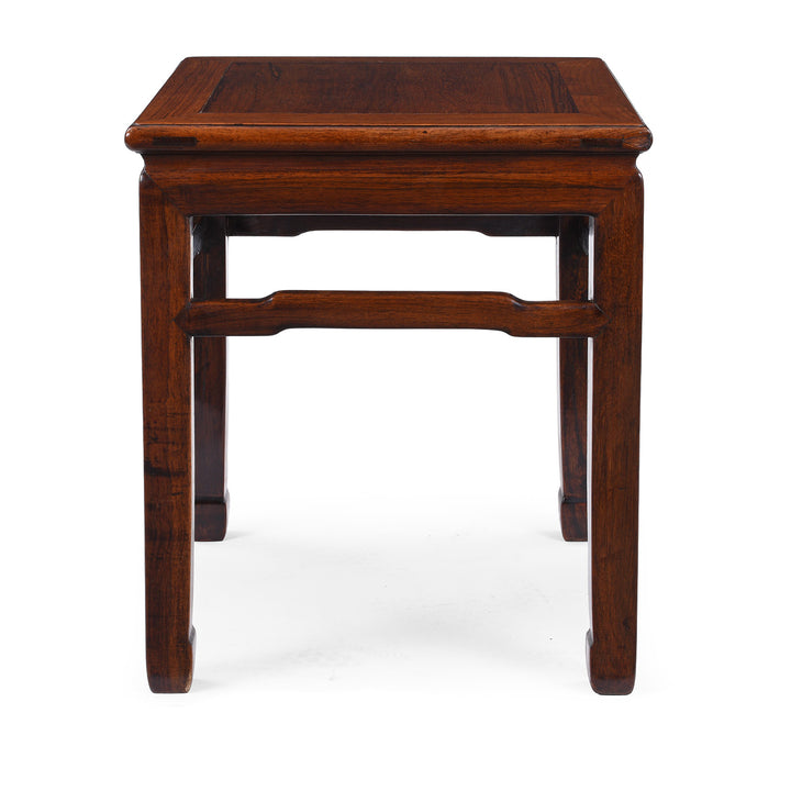 Chinese Huali Rosewood Side Table With Square Form And Rich Patina