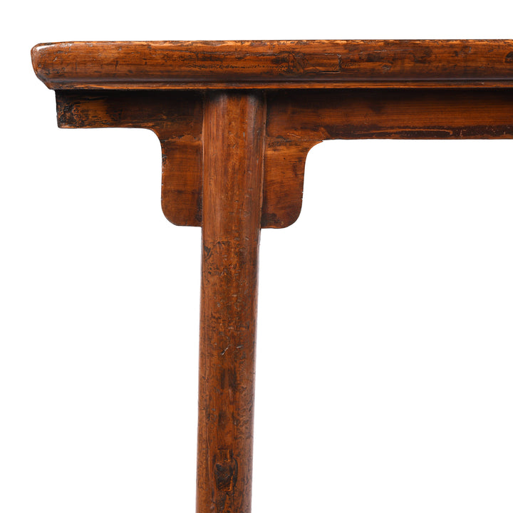 Corner Detail From Antique Chinese Cypress Half Table | Indigo Antiques