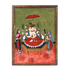 Reverse Glass Painting of Ganesha - 19th Century