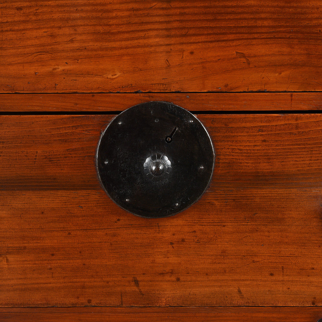 Locking Plate detail of an Antique Japanese Kasane Isho Dansu Chest of Drawers - Taisho Era | Indigo Antiques