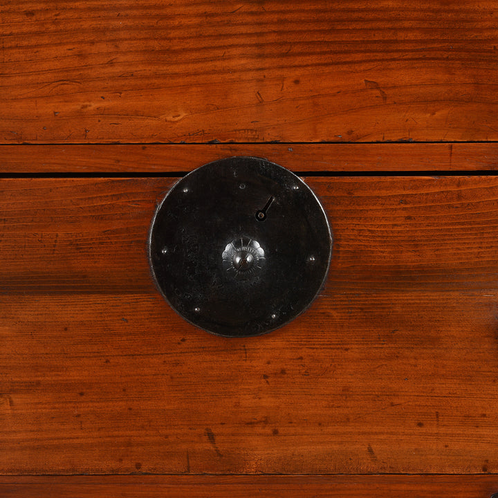 Locking Plate detail of an Antique Japanese Kasane Isho Dansu Chest of Drawers - Taisho Era | Indigo Antiques