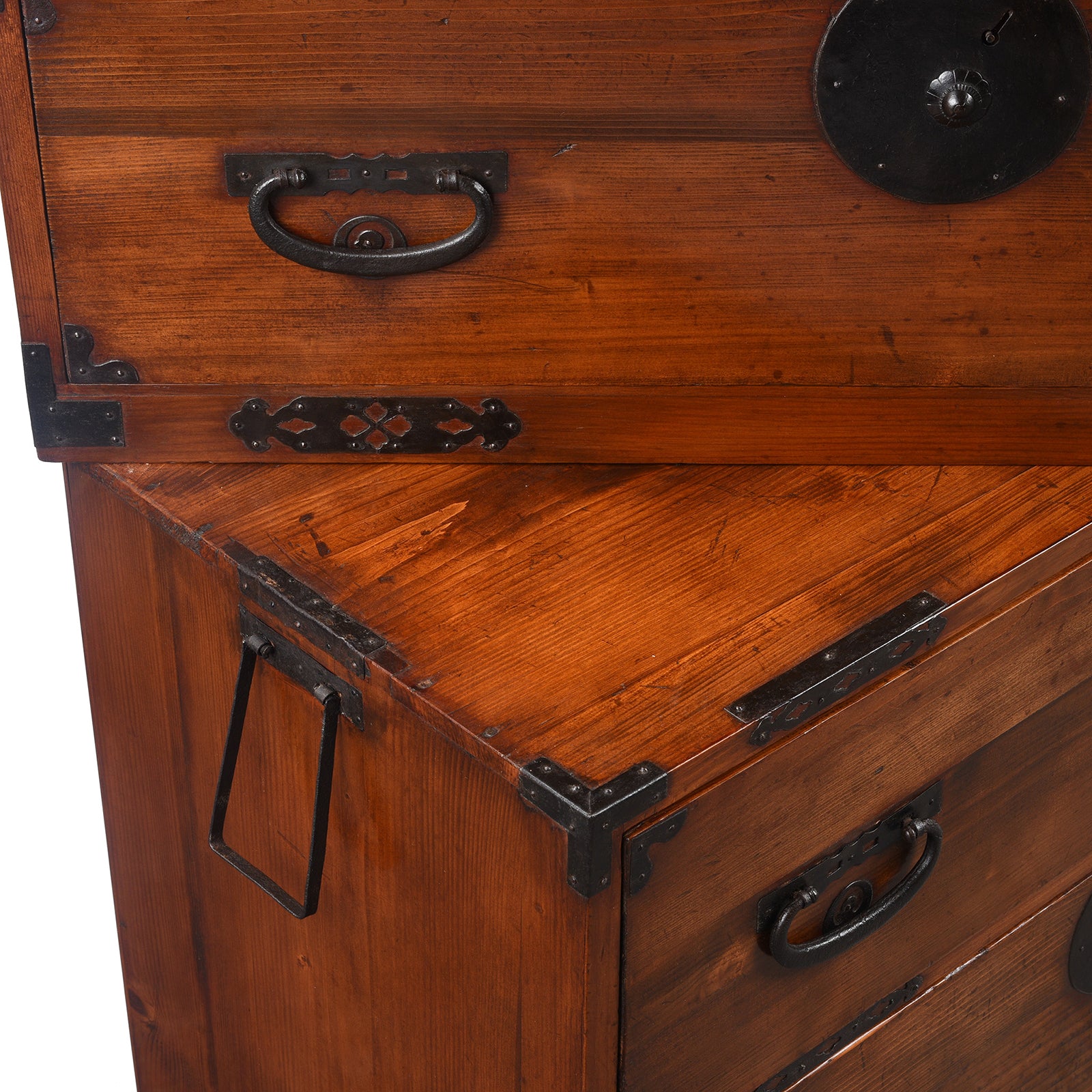 Detail From Antique  Kasane Isho Dansu Chest From Tokyo - Taisho Era | Indigo Antiques