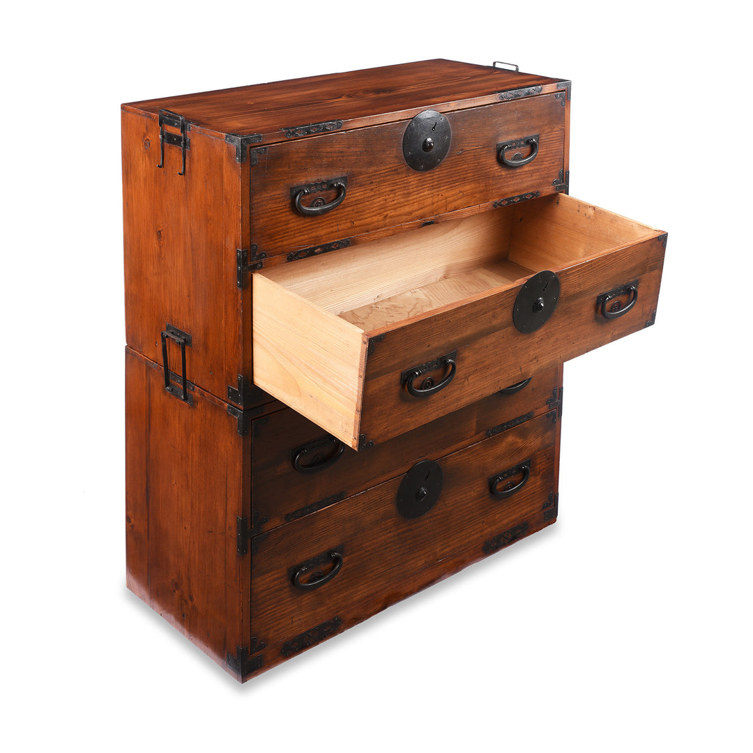 Drawer Detail From Antique  Kasane Isho Dansu Chest From Tokyo - Taisho Era | Indigo Antiques