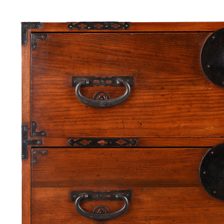 Detail of a Antique Japanese Kasane Isho Dansu Chest of Drawers - Taisho Era | Indigo Antiques