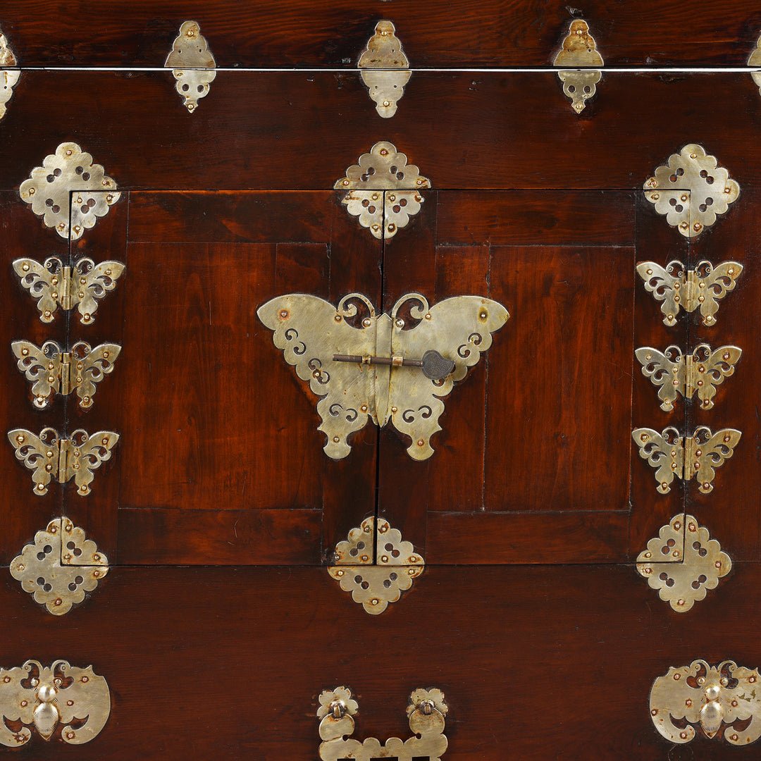 Yellow Brass Butterfly Doors Detail From Korean Ich Ung Nong | Indigo Antiques