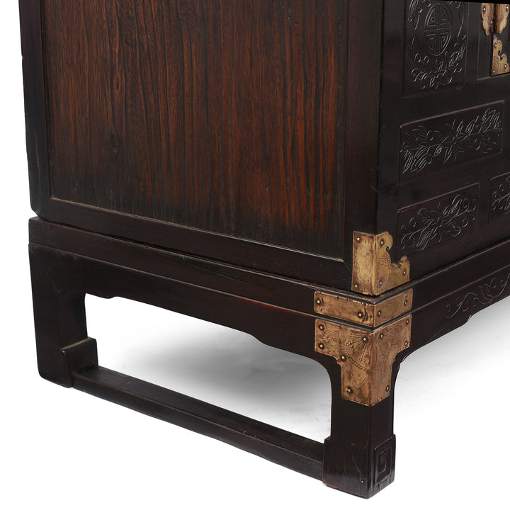 Detail From Korean Lacquer Samch'ung Jang Cabinet on Stand - Paulownia | Indigo Antques