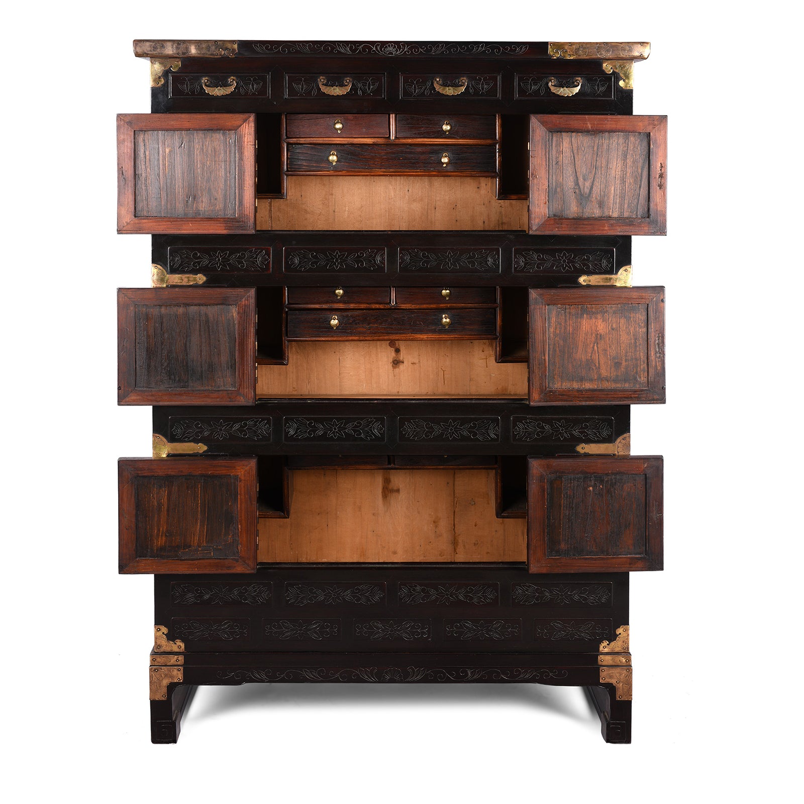 Korean Lacquer Samch'ung Jang Cabinet on Stand - Paulownia | Indigo Antques