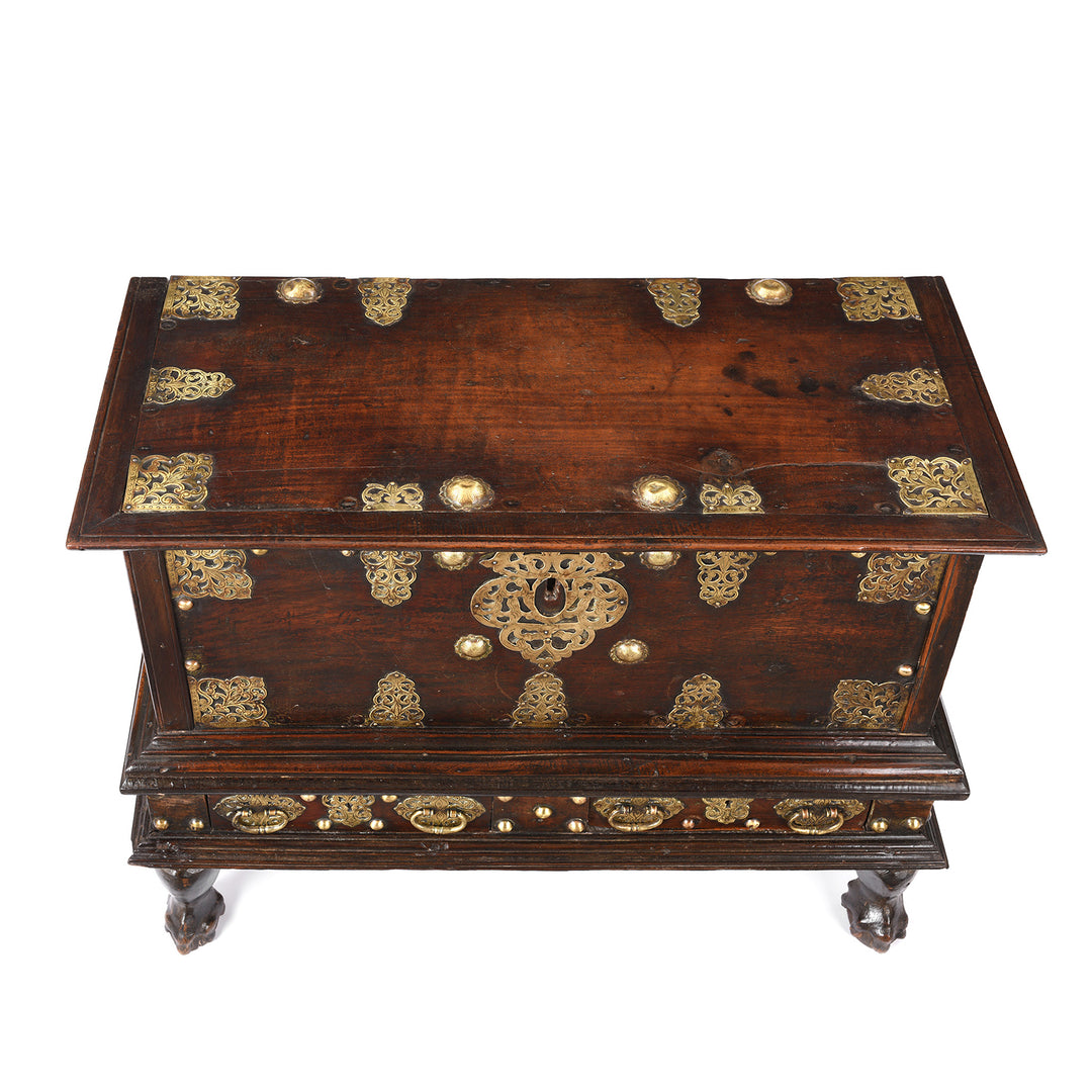 Top Down View Of Antique Dutch Colonial Chest from Ceylon | Indigo Antiques