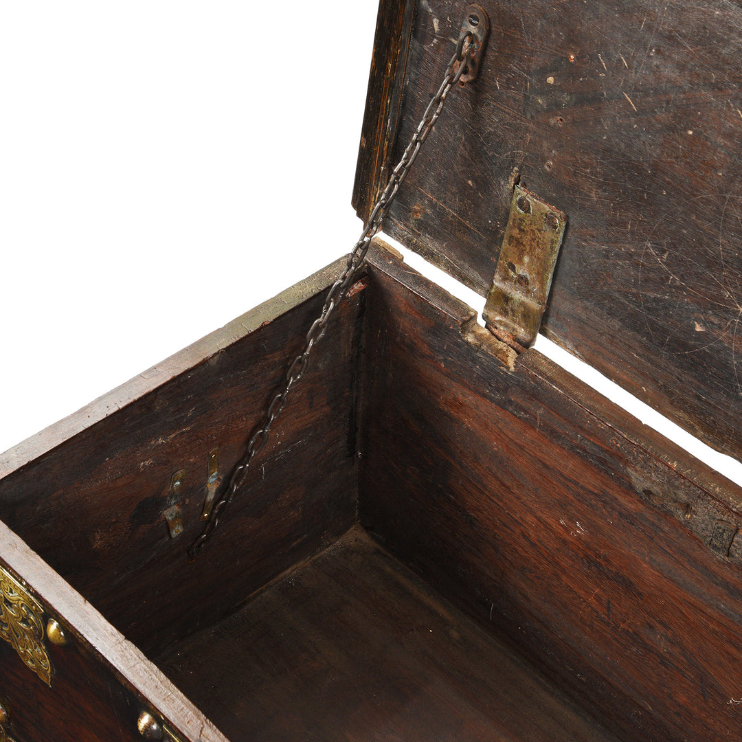 Chain Detail From Antique Dutch Colonial Chest from Ceylon | Indigo Antiques