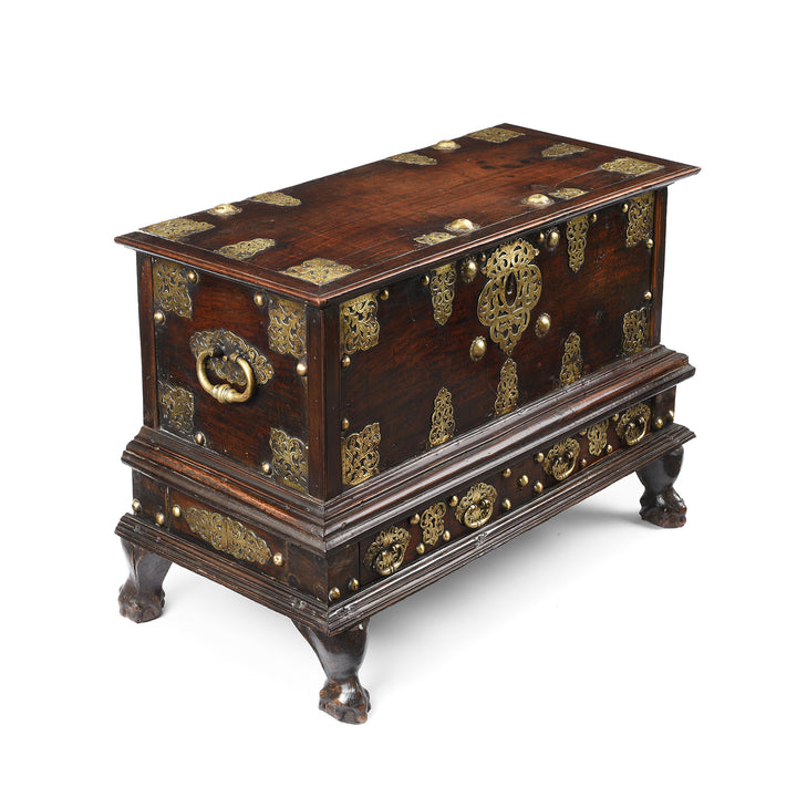 Angled View Of Antique Dutch Colonial Chest from Ceylon | Indigo Antiques