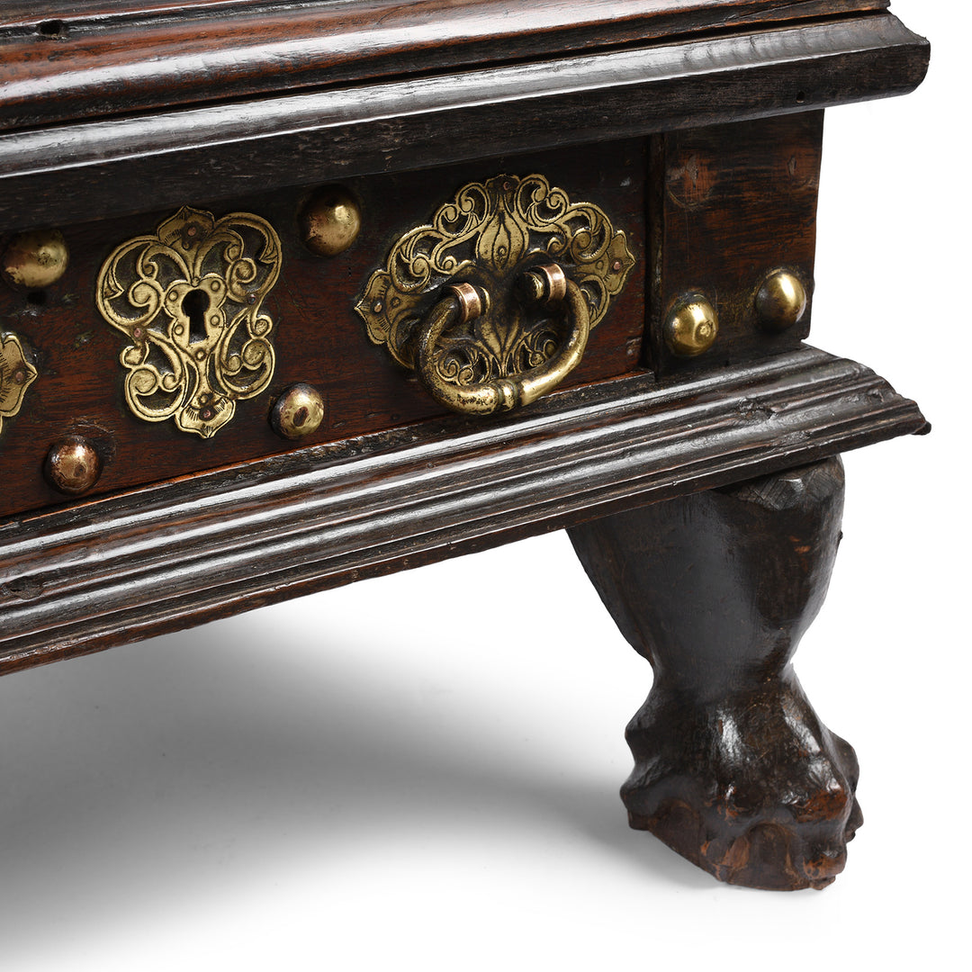 Leg Detail From Antique Dutch Colonial Chest from Ceylon | Indigo Antiques
