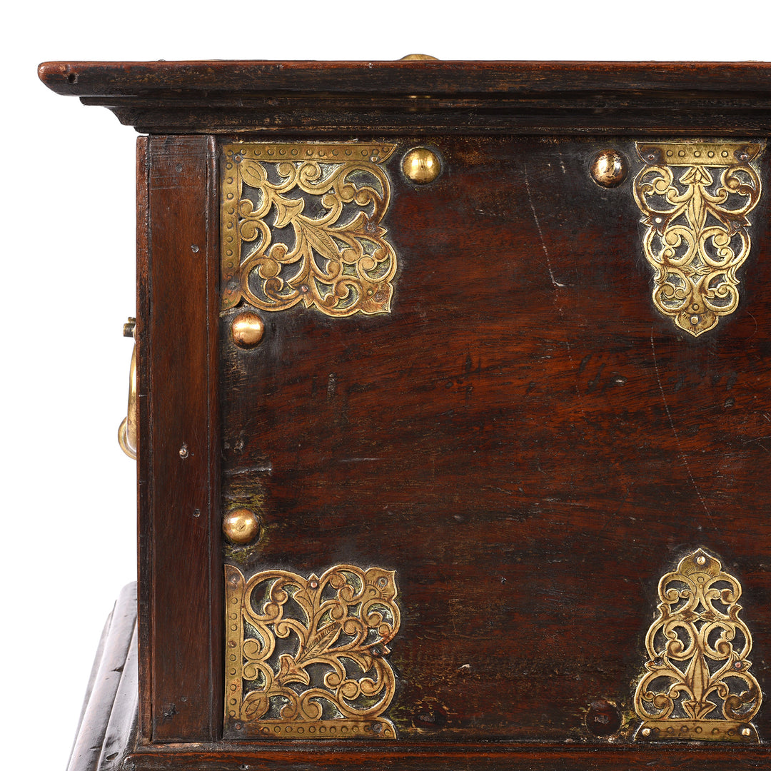 Corner Detail From Antique Dutch Colonial Chest from Ceylon | Indigo Antiques