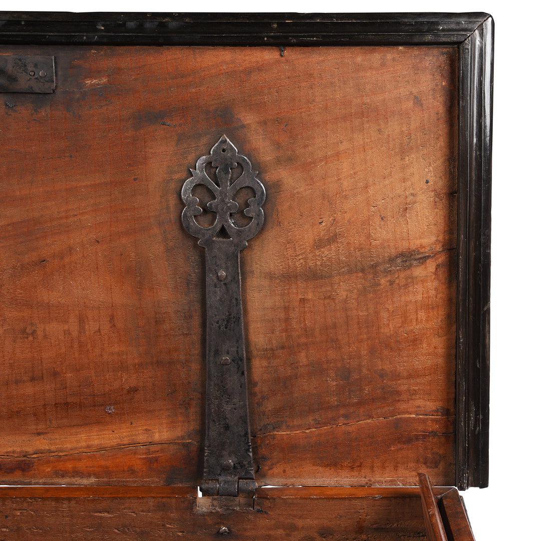 Hinge Detail From Antique Indo-Dutch Jackfruit Chest on Stand From Ceylon -18th Century | Indigo Antiques