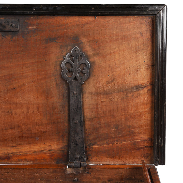 Hinge Detail From Antique Indo-Dutch Jackfruit Chest on Stand From Ceylon -18th Century | Indigo Antiques