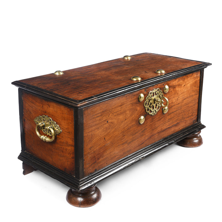 Angled View Of Antique Indo-Dutch Jackfruit Chest on Stand From Ceylon -18th Century | Indigo Antiques