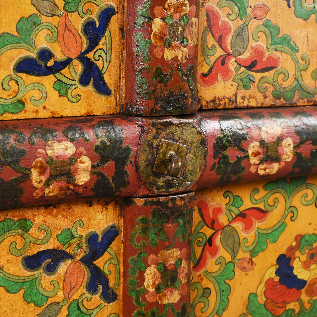 Antique Tibetan Painted Altar Cabinet -  Late 19th Century | Indigo Antiques | Indigo Antiques