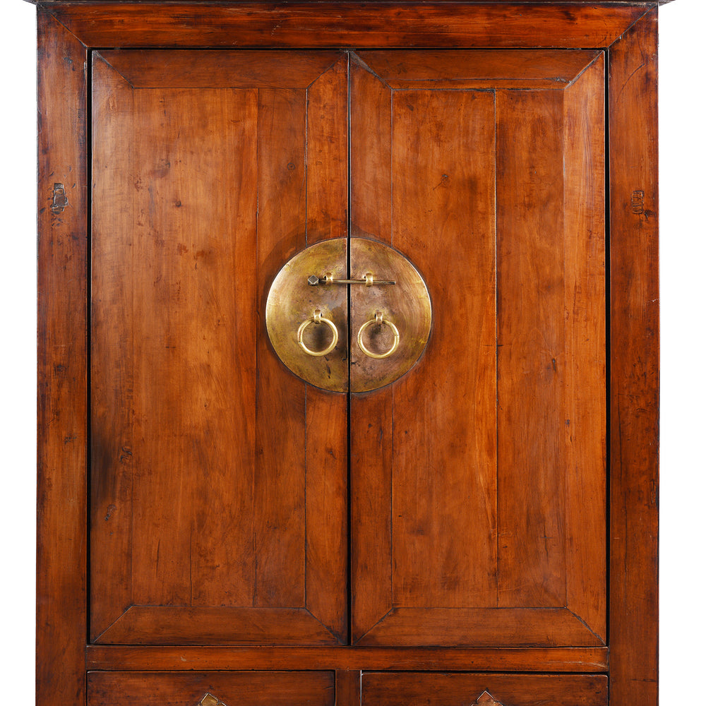 Doors Detail From Antique Chinese Walnut Cabinet From Gansu | Indigo Antiques