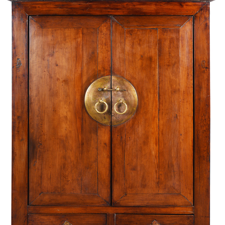 Doors Detail From Antique Chinese Walnut Cabinet From Gansu | Indigo Antiques