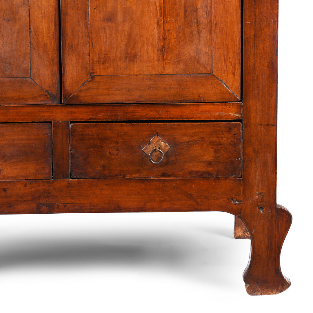 Leg Detail From Antique Chinese Walnut Cabinet From Gansu | Indigo Antiques