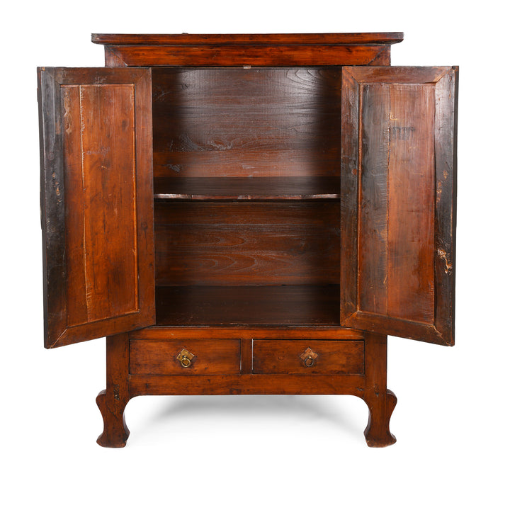 Interior Of Antique Chinese Walnut Cabinet From Gansu | Indigo Antiques