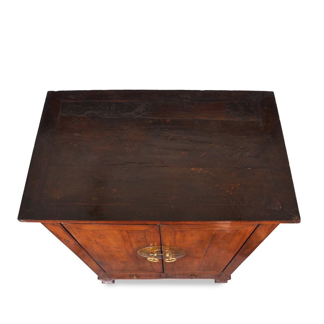 Top Down View Of Antique Chinese Walnut Cabinet From Gansu | Indigo Antiques