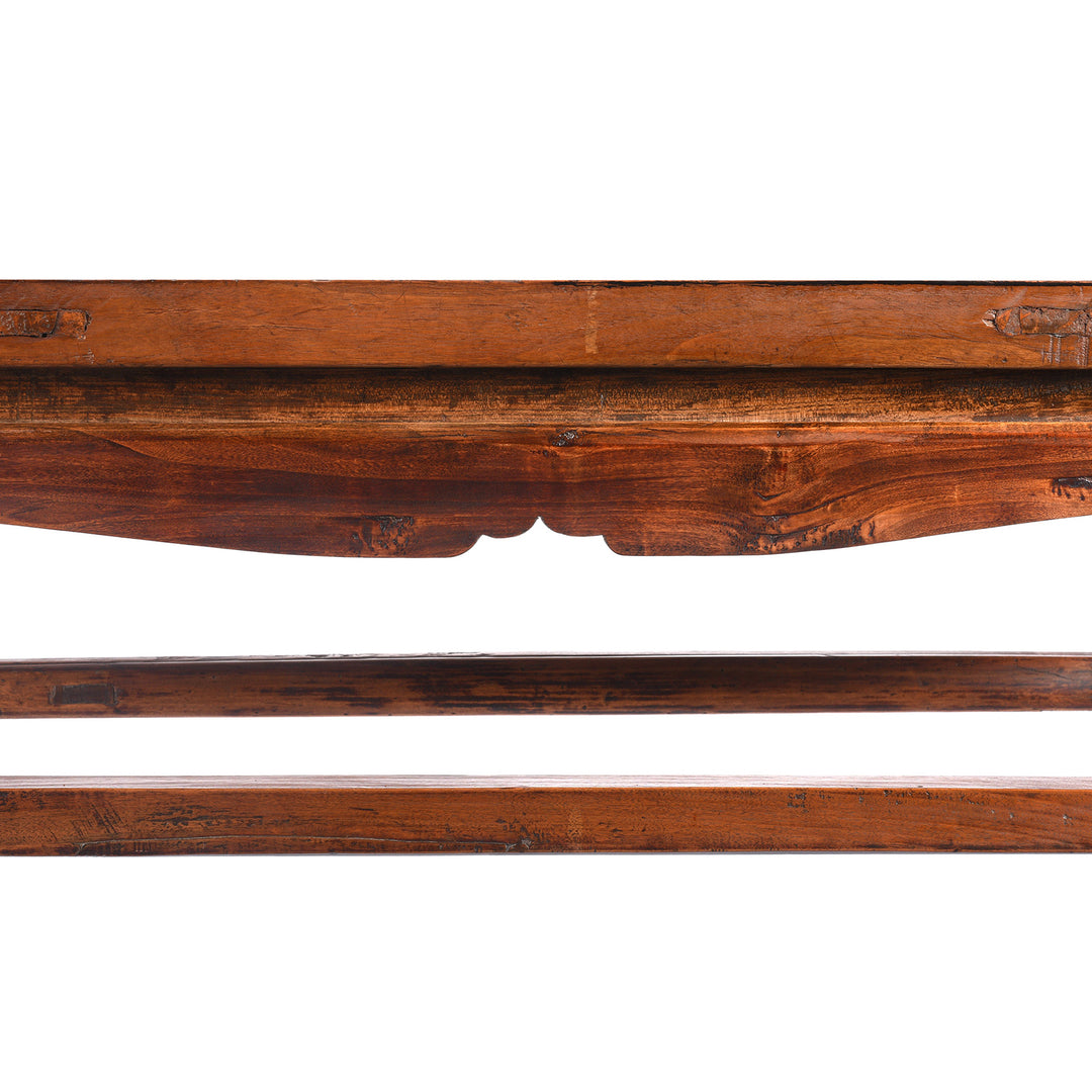 Detail From Antique Walnut & Mulberry Half Table From Gansu - 19th Century| indigo Antiques