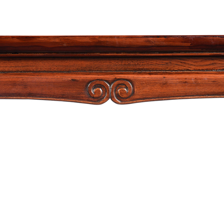 Detail From Reproduction Red Elm Half Table | indigo Antiques
